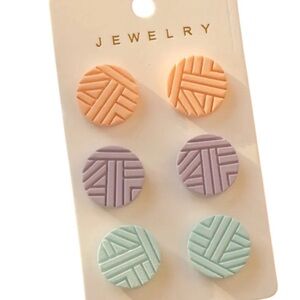 Colorful Geometric Stud Earrings Set